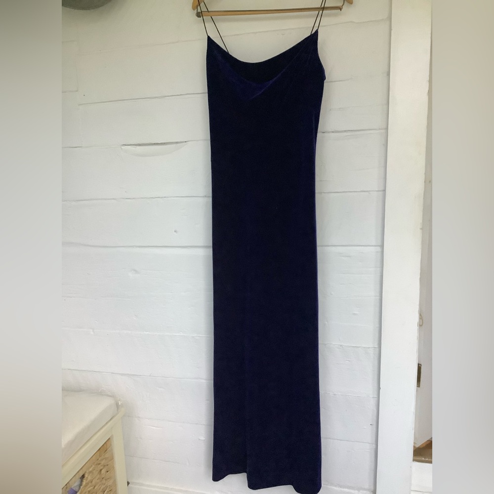 Rimini by Shaw purple velvet slip dress gown size 10 like new
